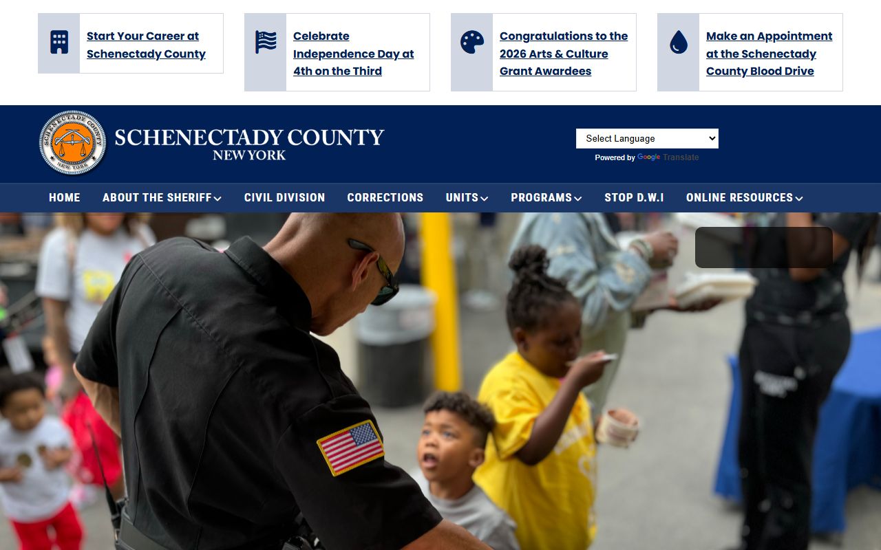 Schenectady County Sheriff inmate population and corrections links